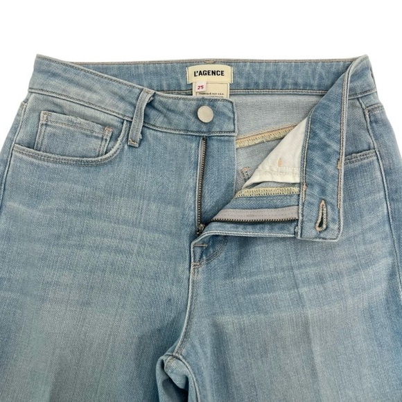 L'AGENCE Sera High Rise Jean Flared Bell Bottom Jeans Blue Cloud Chic Size 25 - Picture 6 of 11
